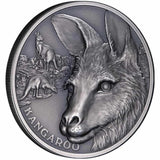 Niue 2021 $1 Kangaroo 1oz Silver Antique Coin