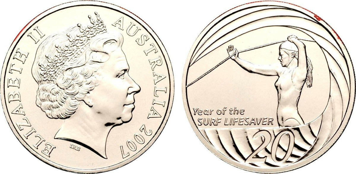 Australia 2007 20 Cent Uncirculated Year of the Surf Lifesaver Only 66141 Made