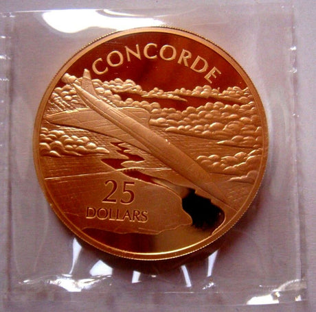 Australia 2005 $25 Concorde 1 Oz  .999 Silver 24k Gold Plated Proof