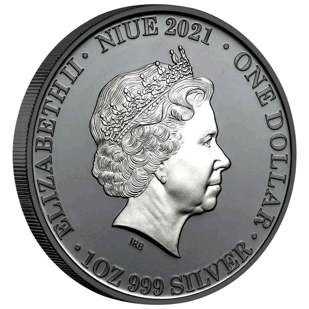 Niue 2021 $1 Australia at Night Wombat 1 Oz Silver Black Proof