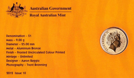 Australia 2012 $1 Uncirculated Sumatran Tiger Zoo Series Stamp and Coin Cover PNC