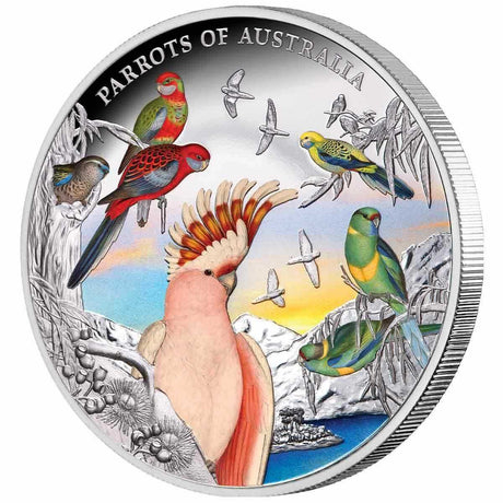 Niue 2021 World Money Fair $10 Parrots of Australia 5oz Silver Proof