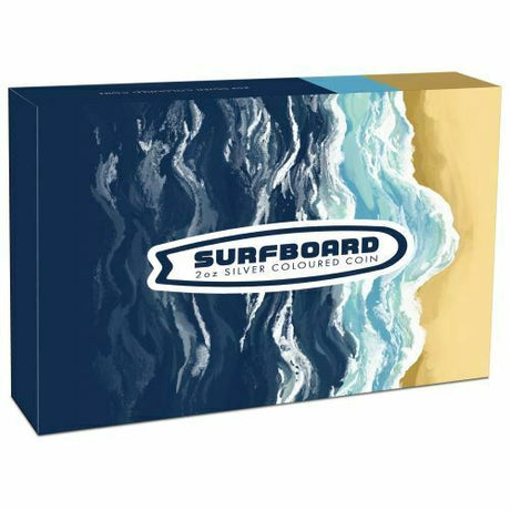 Australia 2020 $2 Coloured Uncirculated Surfboard 2 Oz Silver P Mintmark Perth Mint