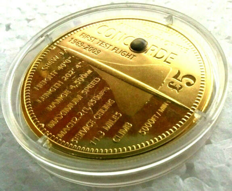 Tristan da Cunha 2009 £5 Proof Concorde Encapsulated Heat Shield of the Concorde