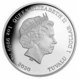 Tuvalu 2020 $1 Australia's Tarantula Deadliest and Dangerous Series Coloured 1 oz .999 Silver Proof Obverse
