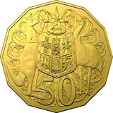Australia 2019 5 Coin 50 Cent 5-coin Set 50th Anniversary of the 50 Cent including Gold Plate 50 Cent Reverse