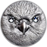 Mongolia 2016 500 Togrog Wildlife Protection Saker Falcon .999 1oz Antique Silver Reverse