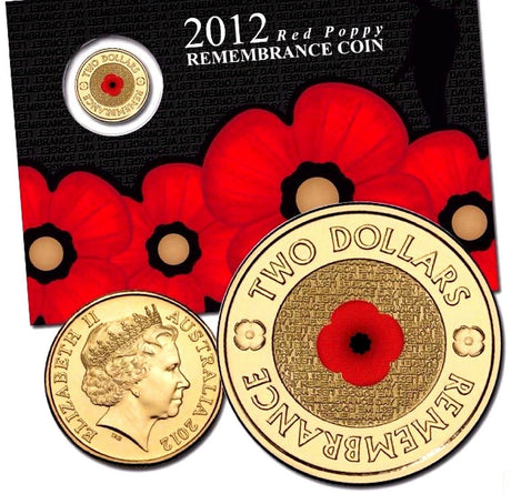 Australia 2012 $2 Uncirculated Remembrance Day Red Poppy Coin Pack