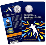 Australia 2017 20 Cent Frosted Uncirculated 25th Anniversary of International Day of People with Disability Carded