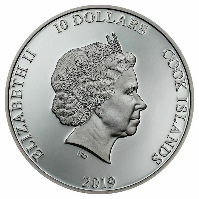 Cook Islands 2019 $10 Black Proof Anchor Fair Winds & Following Seas High Relief 2 Oz Silver