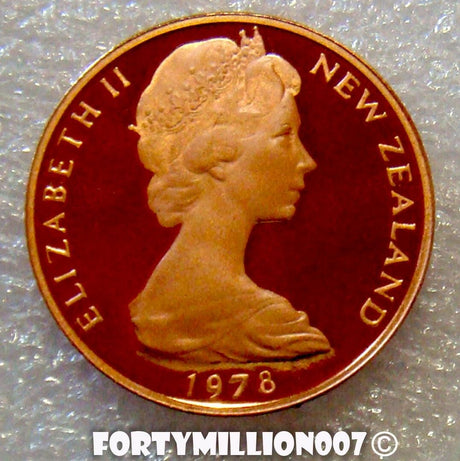New Zealand 1978 2 Cent Proof Two Golden Kowhai Blossoms