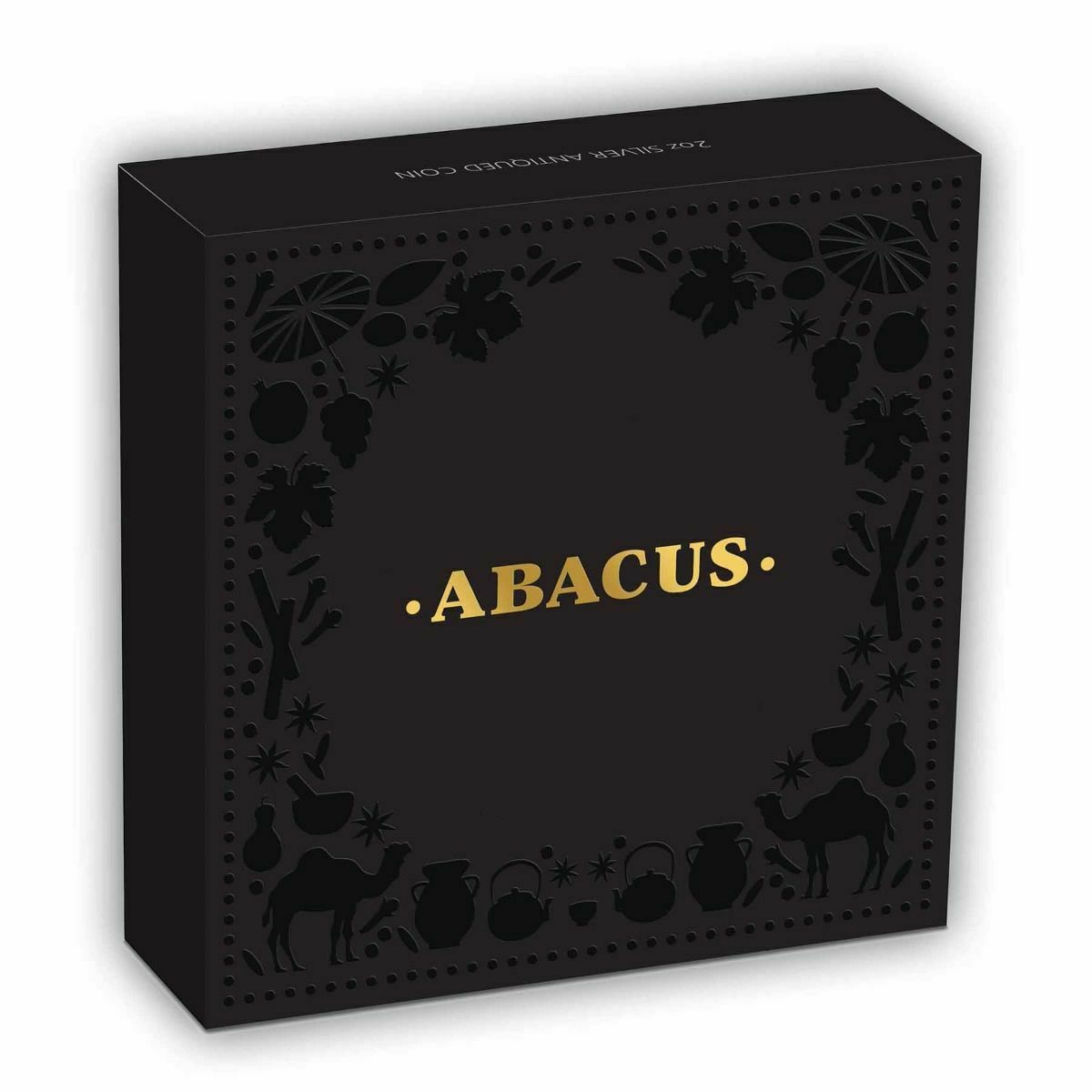 Tuvalu 2019 $2 Golden Abacus Insert 2oz .9999 Silver Antiqued Box  Perth Mint