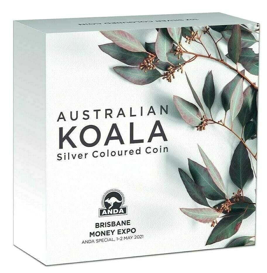 Australia 2021 $1 Uncirculated ANDA Brisbane Money Expo Special Australian Koala 1 Oz Silver 500 Made Perth Mint