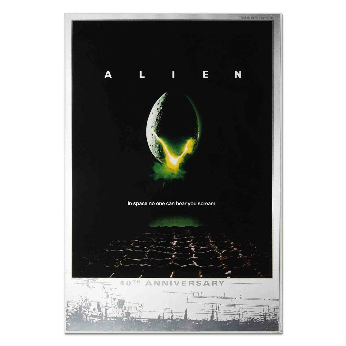 2019 Alien 40th Anniversary 1979 Movie Poster Silver Foil Perth Mint