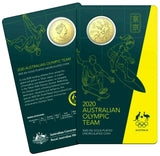 Australia 2020 50 Cent Uncirculated Australian Olympic Team Gold Plated Carded