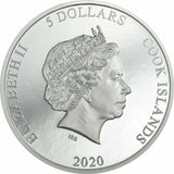 Cook Islands 2020 $5 Viñales Vinales Meteorite Impact UHF Ultra High Relief Silver