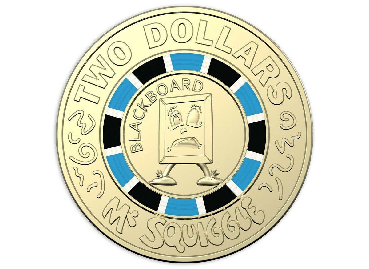 Australia 2019 $1 and $2 Coloured Uncirculated 60th Anniversary of Mr Squiggle and Friends Set