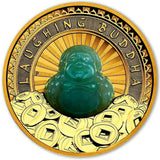 Tuvalu  2021 $100 Proof Laughing Buddha 1 Oz Gold & Jade Coin