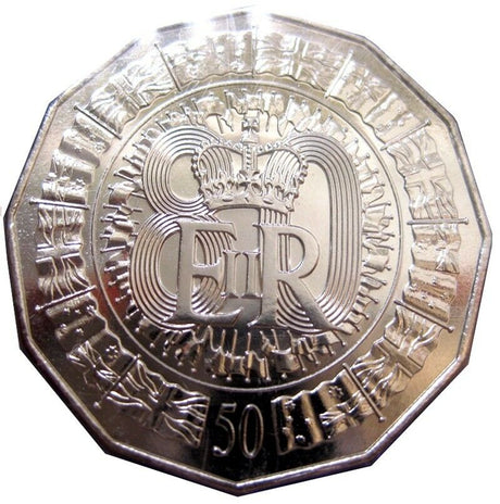 Australia 2006 50 Cent Uncirculated Queen Elizabeth 80th Birthday Coin Pack Mintage 28,191