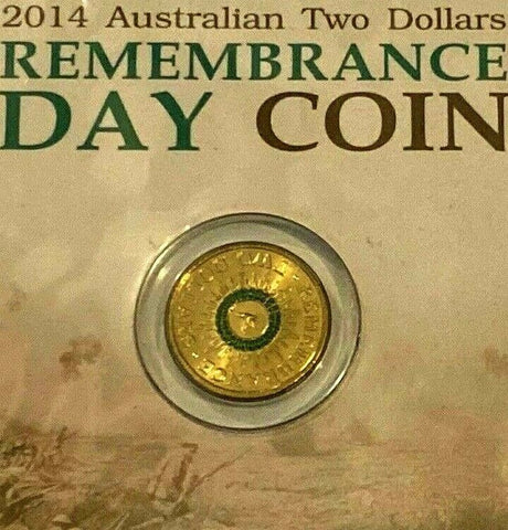 Australia 2014 $2 Remembrance Day Green Coloured Uncirculated Coin Pack