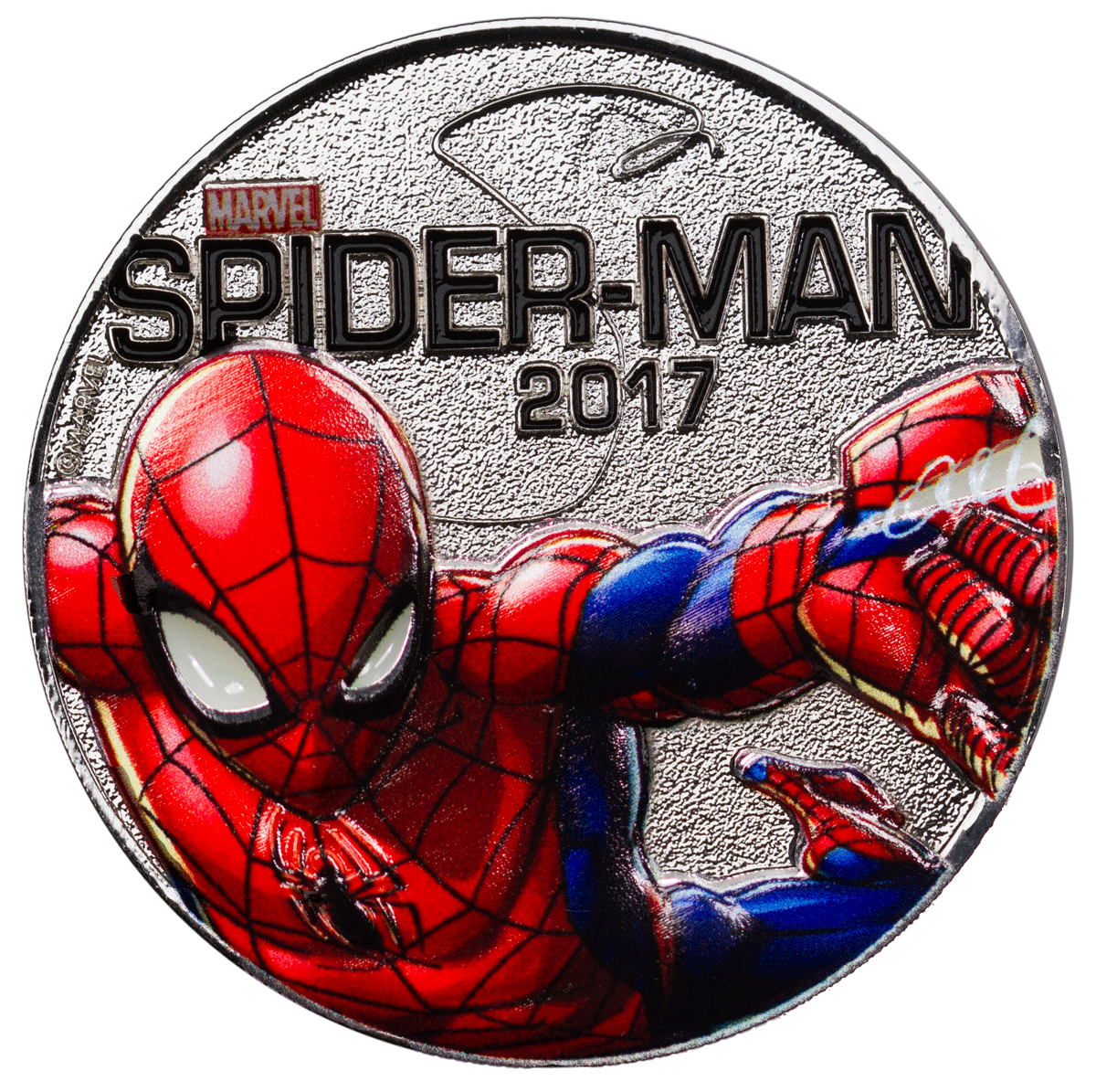 Fiji 2017 50c Half Dollar Spider Man Marvel Light-Ups Coloured Uncirculated
