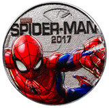 Fiji 2017 50c Half Dollar Spider Man Marvel Light-Ups Coloured Uncirculated