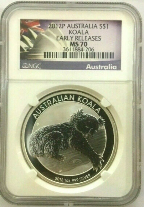 Australia 2012P $1 Koala Early Releases NGC MS70 1oz Silver Uncirculated Perth Mint