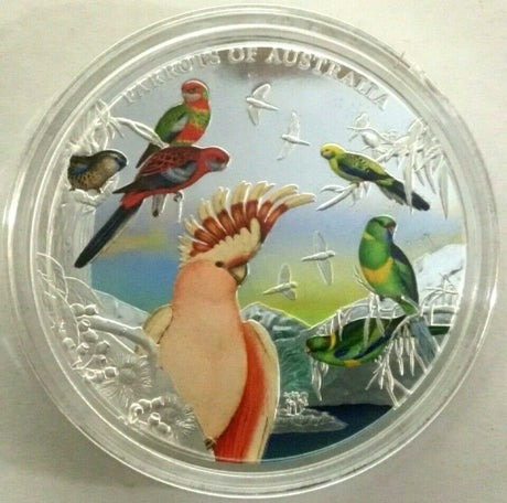 Niue 2021 World Money Fair $10 Parrots of Australia 5oz Silver Proof