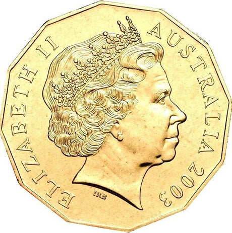Australia 2003 50 Cent Bronze Uncirculated Golden Jubilee Coronation Stamp and Coin Cover PNC