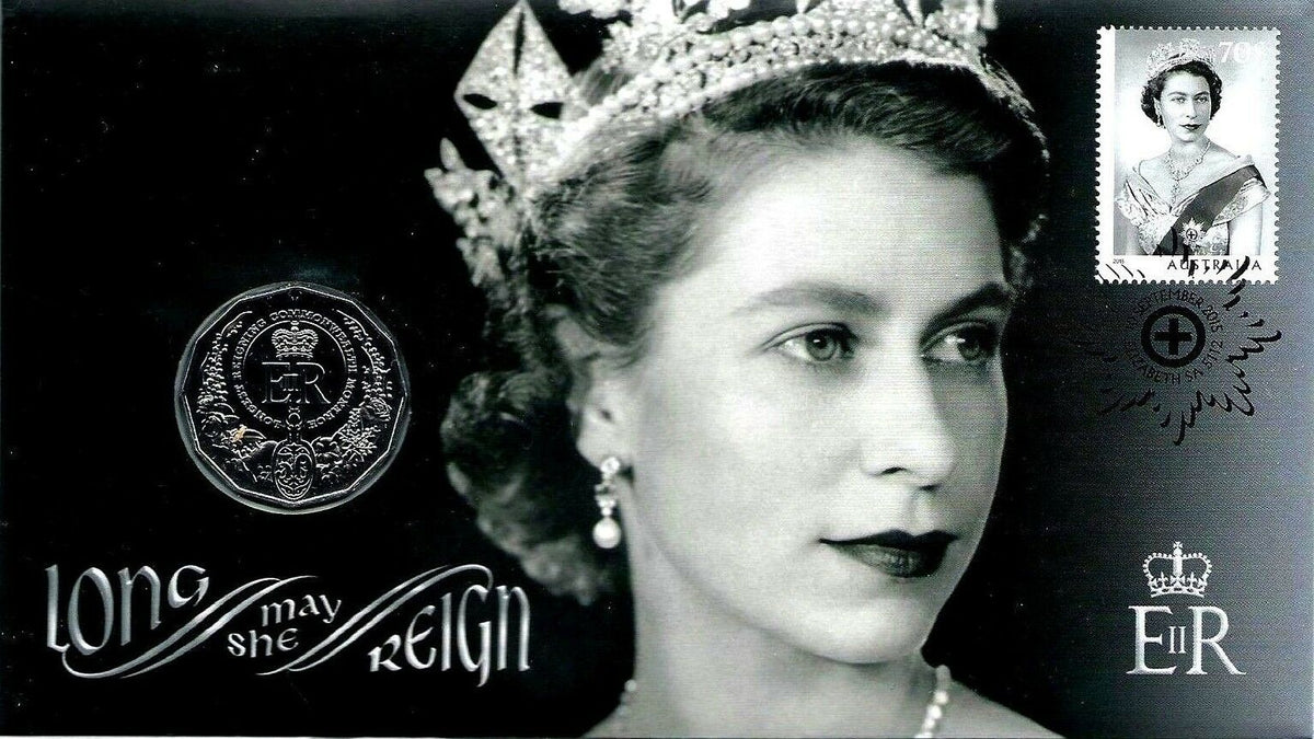 Australia 2015 50 Cent Uncirculated Long May She Reign Monarch Stamp and Coin Cover PNC 9000 Made