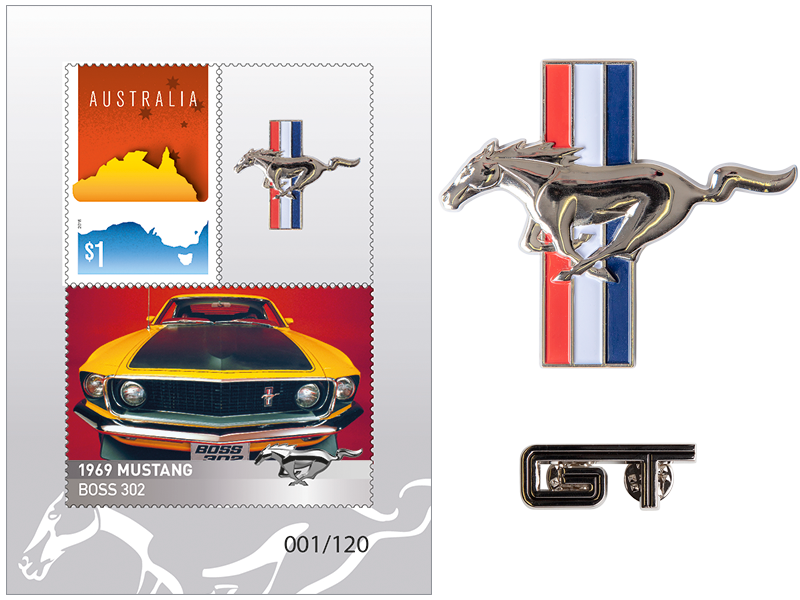 Australia 2018 Badge Sheetlet Pin Set Ford Mustang Ltd Ed 39/120  #39
