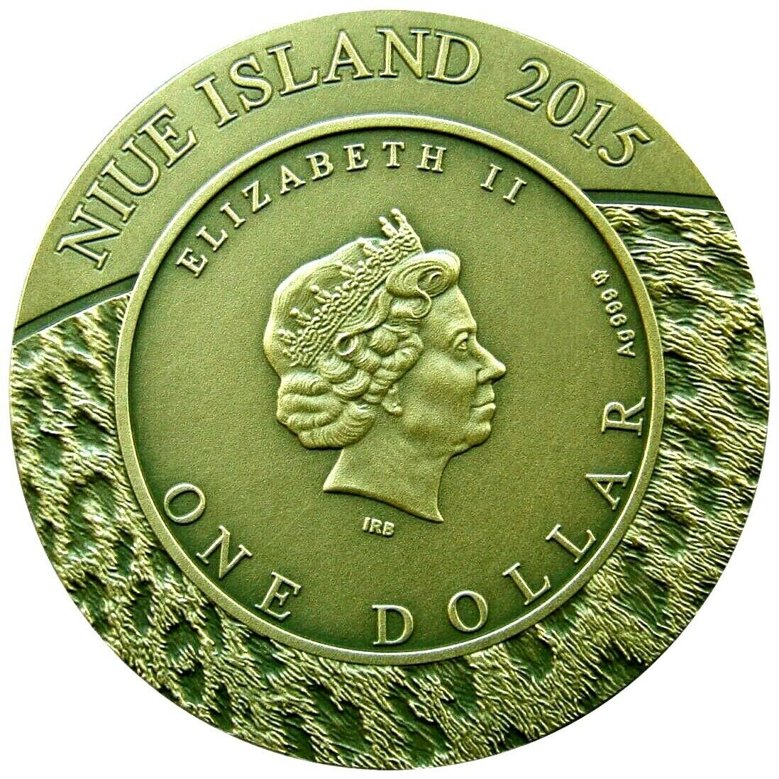 Niue Island 2015 $1 Snow Leopards Swarovski Crystal Eyes 1 Oz Silver