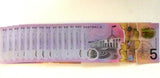 Australia 2016 $5 Uncirculated 14 x Matching Serial Numbers"160802114" Banknotes