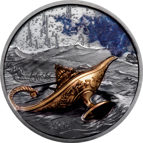 Republic of Palau 2021 $5 Magical Lamp 1oz Silver Black Proof Smartminting®