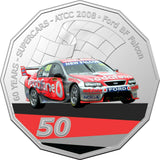 Australia 2020 50 Cent Coloured Uncirculated60 Years of Supercars 2008 Ford BF Falcon