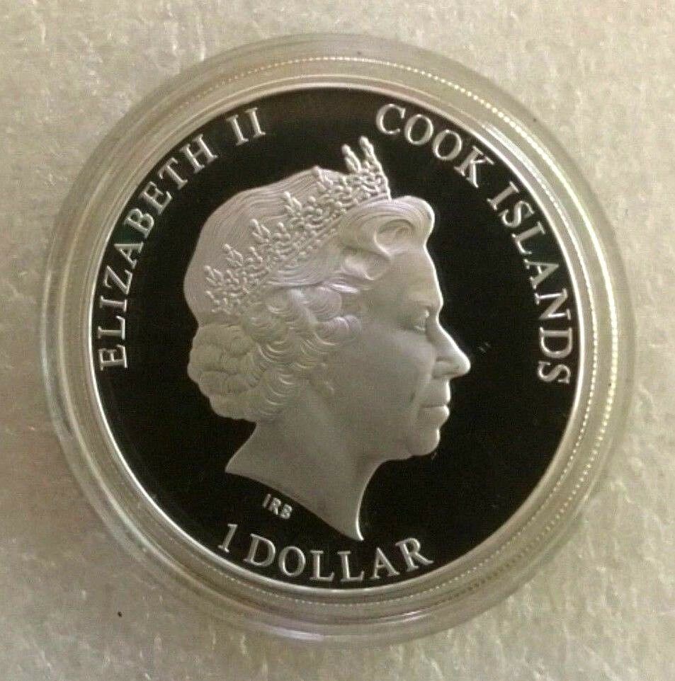 Cook Islands 2011 $1 Marilyn Monroe Anniversary Silver Pated  Proof Obverse Copyright Atje Hjort