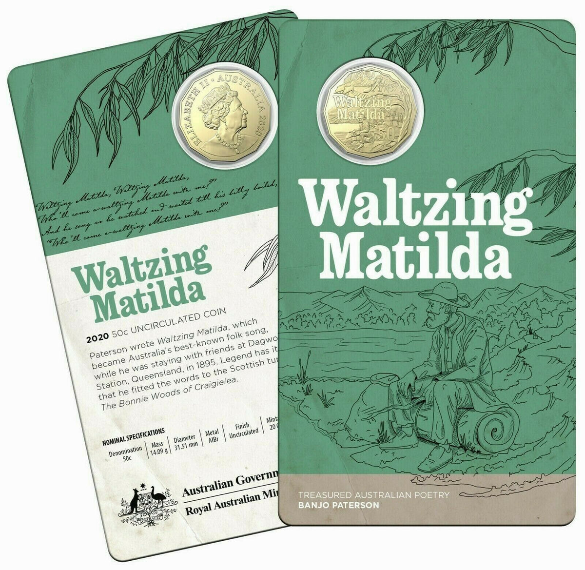Australia 2020 50 Cent Uncirculated Banjo Paterson's - Waltzing Matilda