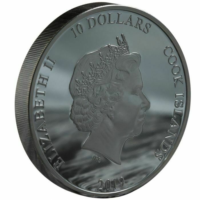 Cook Islands 2019 $10 Black Proof Anchor Fair Winds & Following Seas High Relief 2 Oz Silver