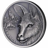 Niue 2021 $1 Kangaroo 1oz Silver Antique Coin