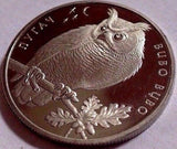Ukraine 2002 2 Hryvnia Uncirculated Pop Gun (Bubo bubo) Owl