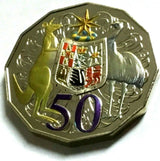Australia 2012 50 Cent Uncirculated Hypermetal Colour Coat of Arms