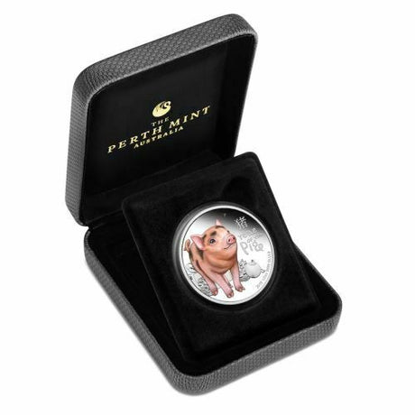 Tuvalu 2019 50 Cent Proof Baby Pig 1/2oz Silver Coloured Coin