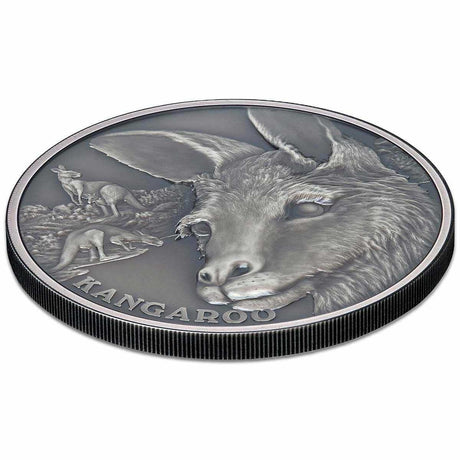 Niue 2021 $1 Kangaroo 1oz Silver Antique Coin