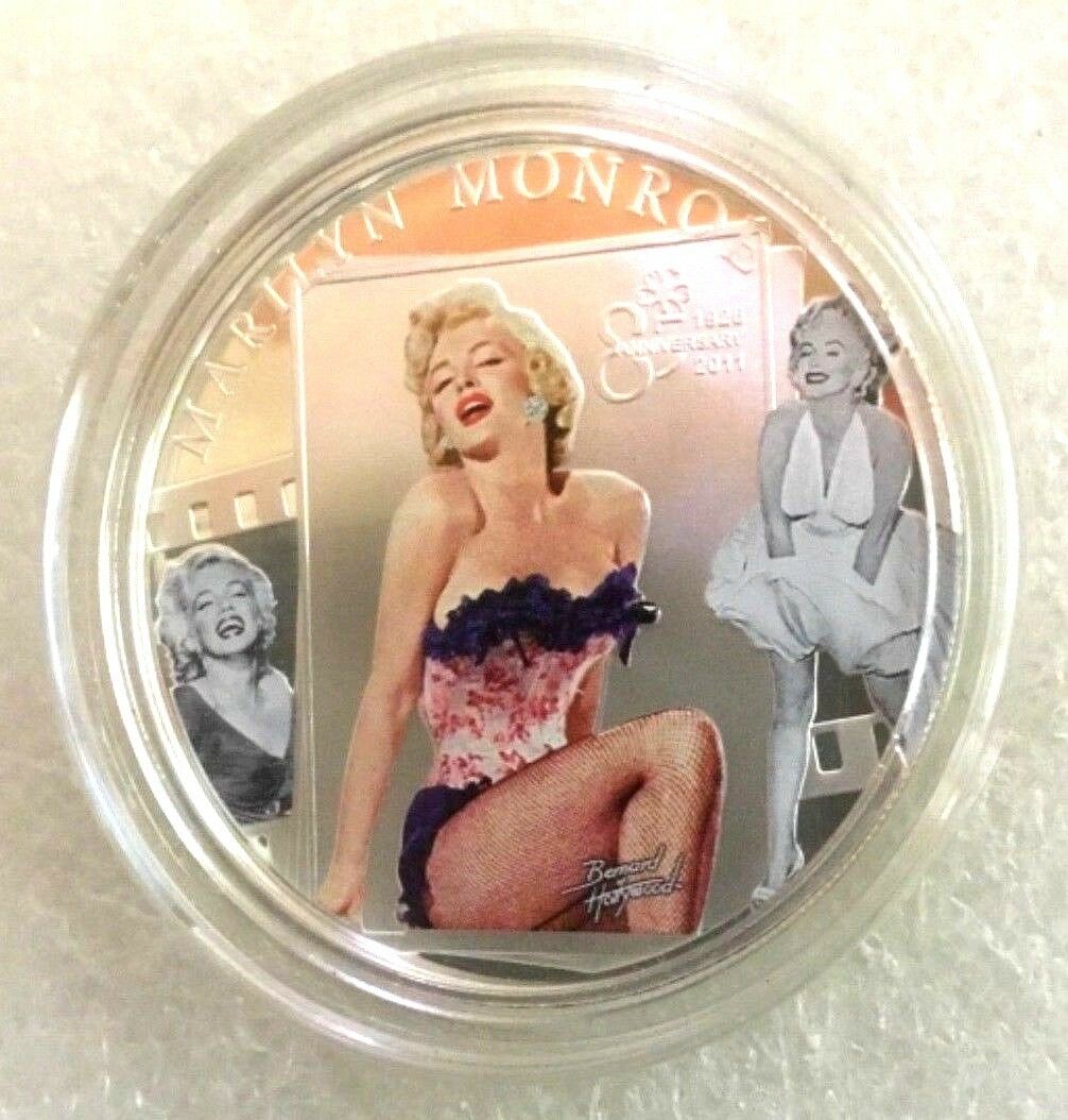 Cook Islands 2011 $1 Marilyn Monroe Anniversary Silver Plated Proof Copyright Atje Hjort