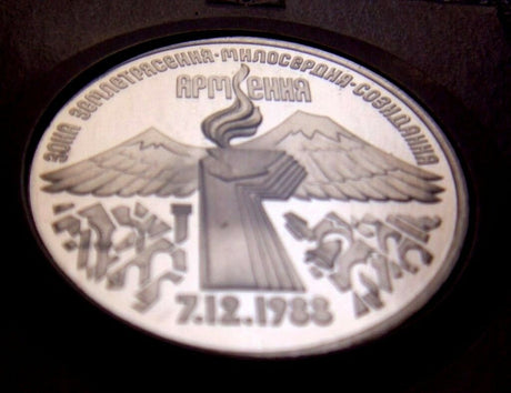 USSR Russia 1989 3 Rublja / 3 Rubles Armenian Earthquake Relief Proof-like