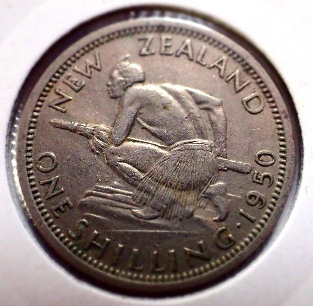 New Zealand 1950 1 Shilling EF Extra Fine
