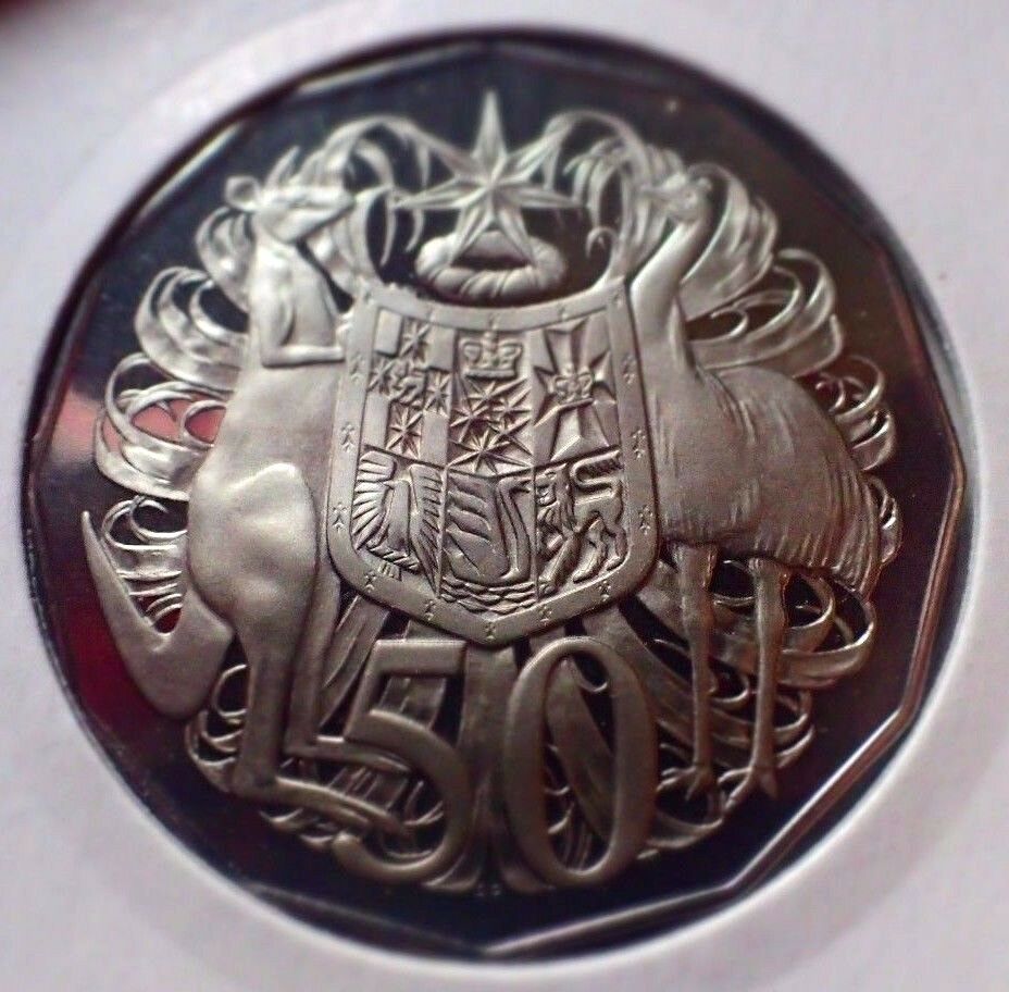 Australia 1972 50 Cent Proof Coat of Arms