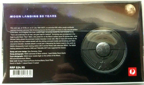Australia 2019 Moon Landing 1969 50th Anniversary Man on the Moon Stamp & Medalian Cover PNC 47 /2019