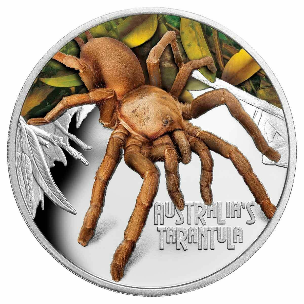 Tuvalu 2020 $1 Australia's Tarantula Deadliest and Dangerous Series Coloured 1 oz .999 Silver Proof Reverse