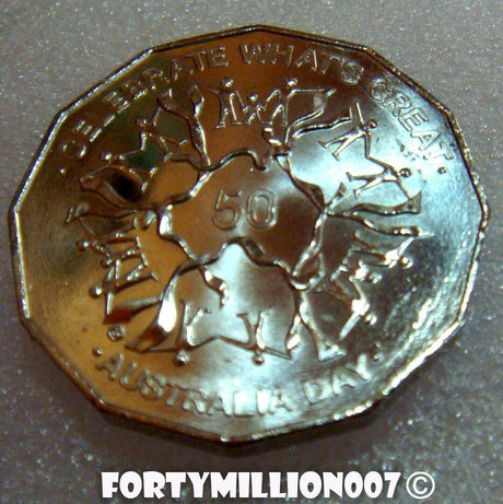 Australia 2010 50 Cent Uncirculated Australia Day Commemorative ex Royal Australian Mint Roll